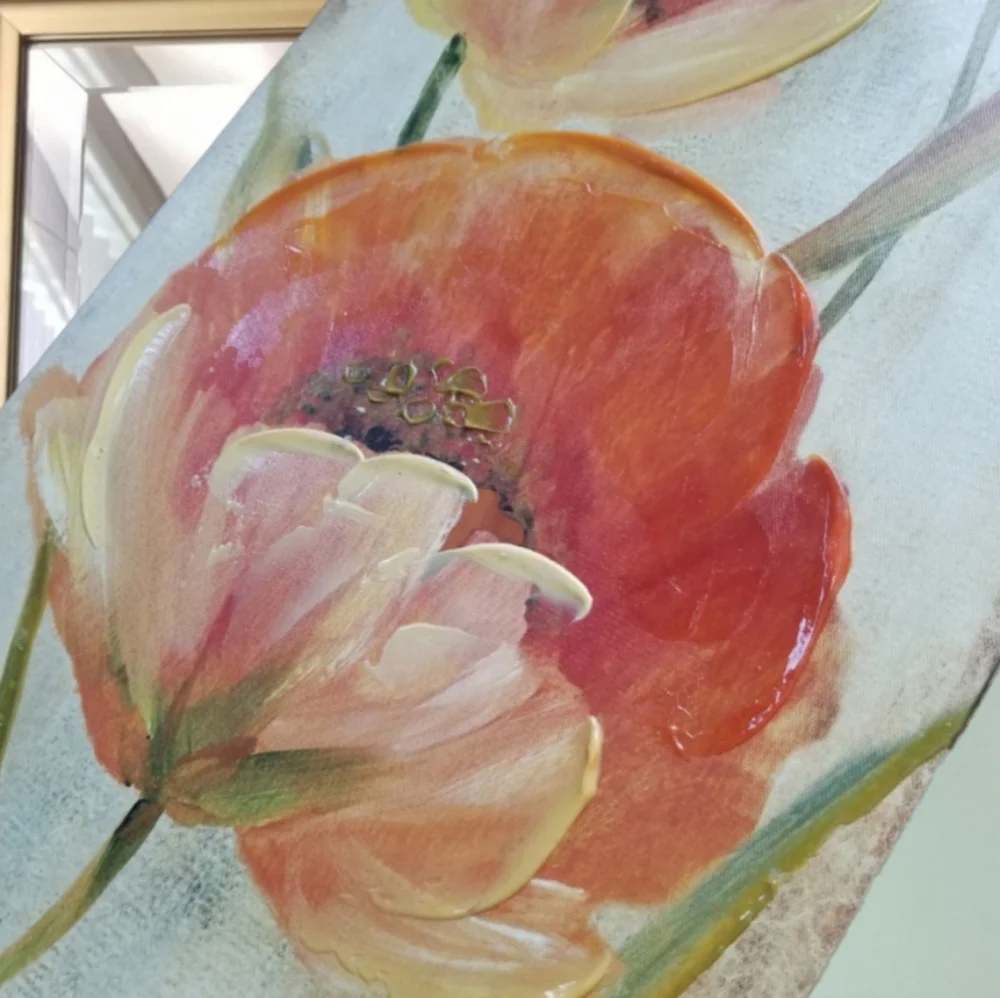 ❗Orange Floral Painting on Canvas❗